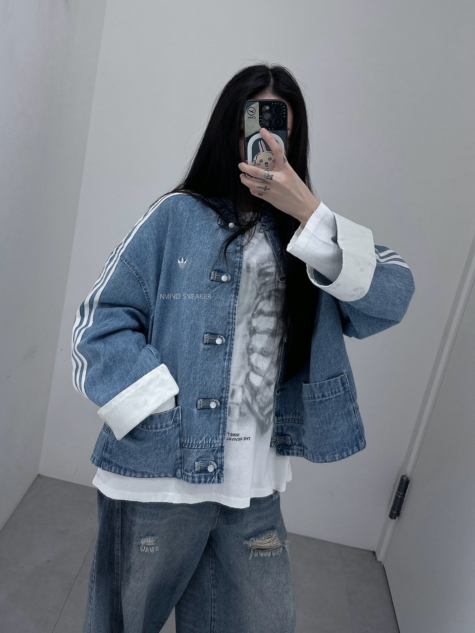 <快速出貨> ADIDAS ORIGINAL NEW CHINESE 唐裝丹寧外套