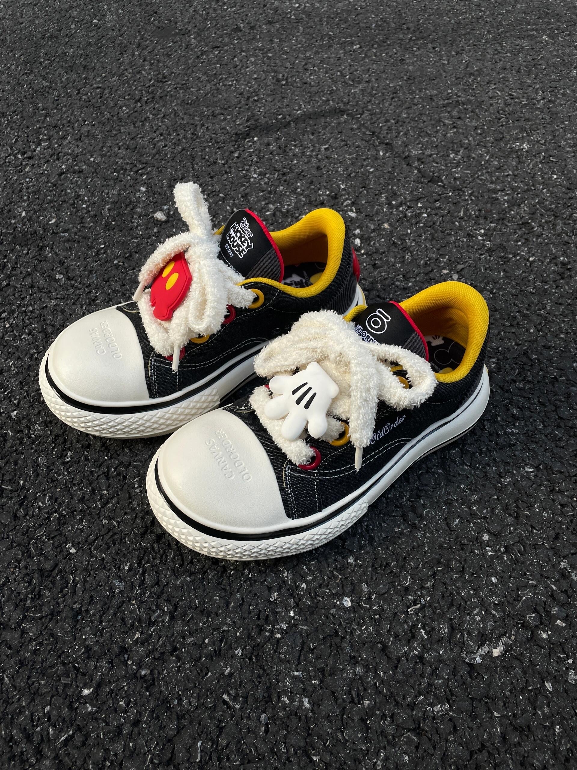 【預購】OLD ORDER × Disney 迪士尼 聯名款 經典米奇 黑紅黃 大頭帆布鞋 O2320717