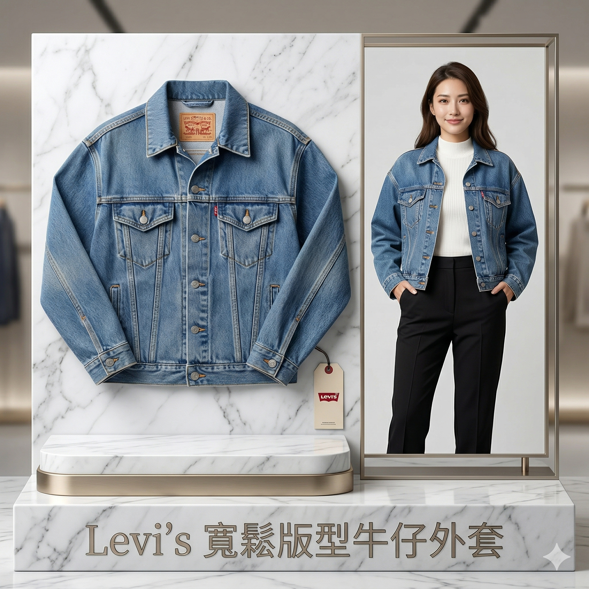 【預購】H040854 Levi's 女裝寬鬆版型牛仔外套