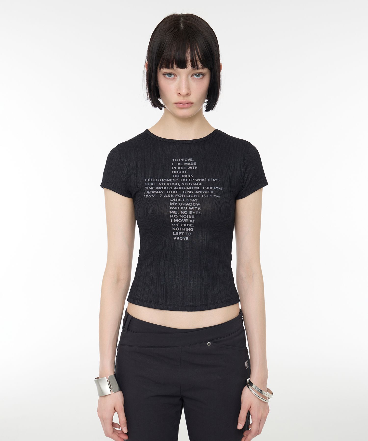 ROCKCAKE 交叉剪裁短版上衣 RC26TP31700BK