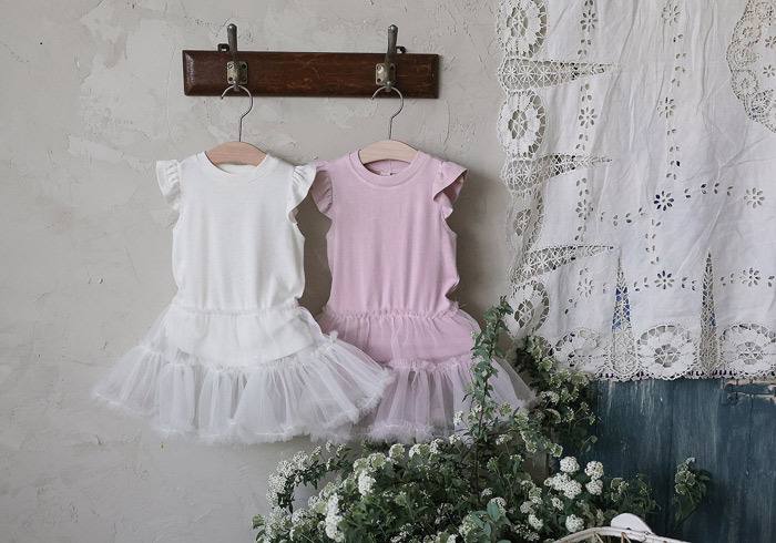 正韓夏FLO 兩色軟紗拼接上衣