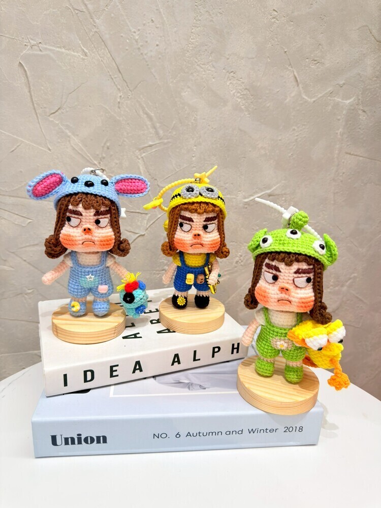 立體動物帽子醜娃吊飾-9號『約14-15cm』