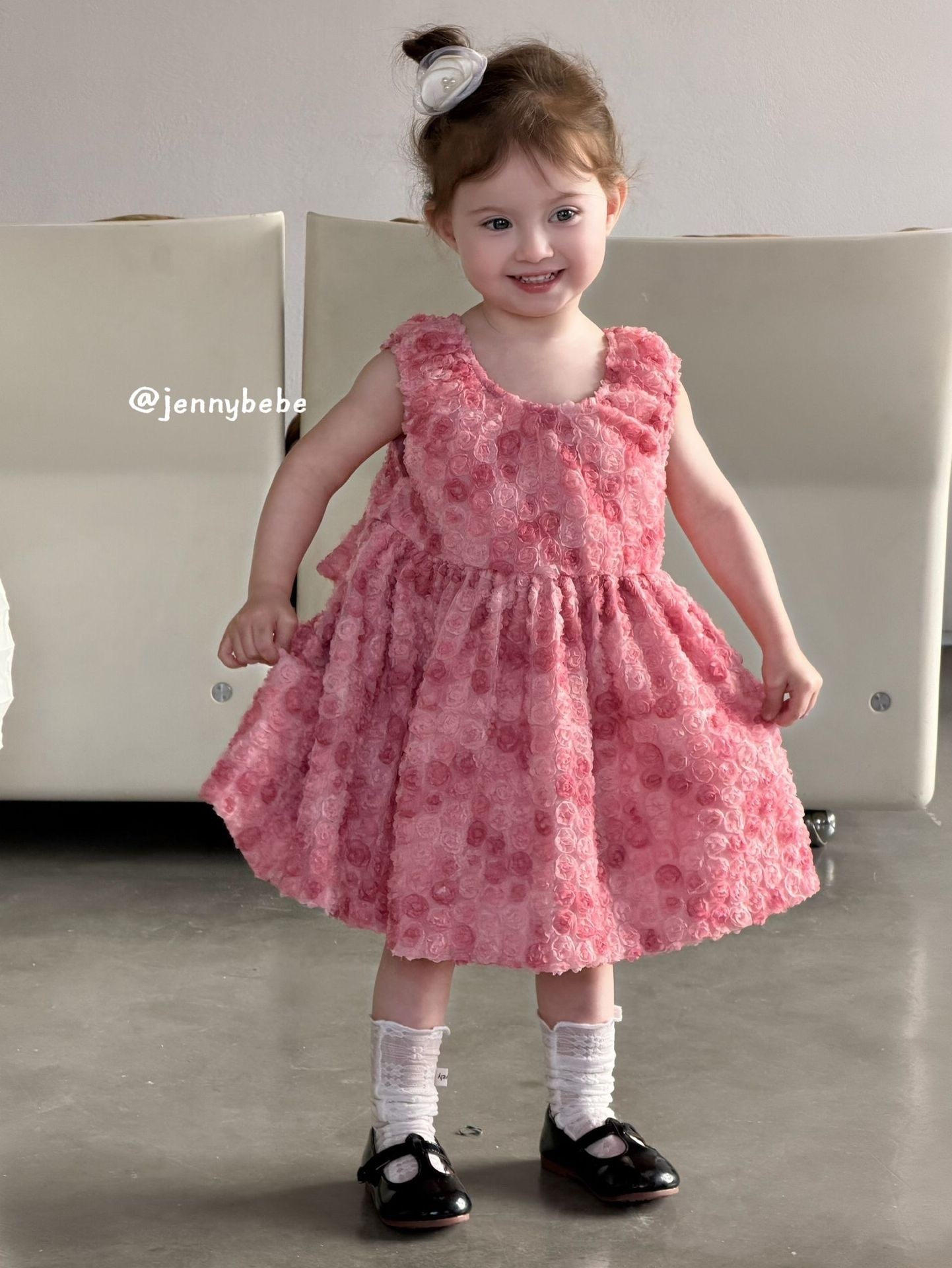 Jenny_重工玫瑰網紗澎澎裙