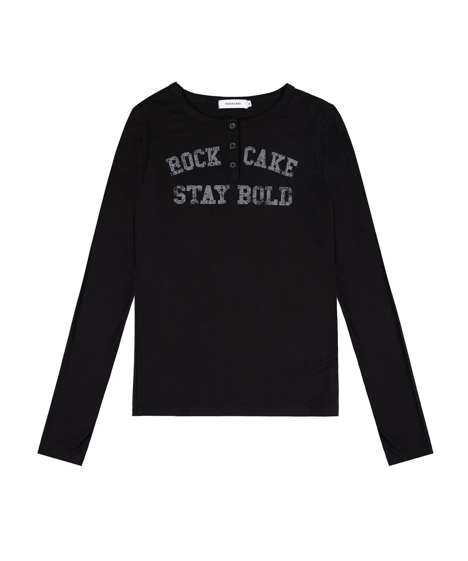 ROCKCAKE 經典亨利領上衣 黑色 RC25TP25400BK