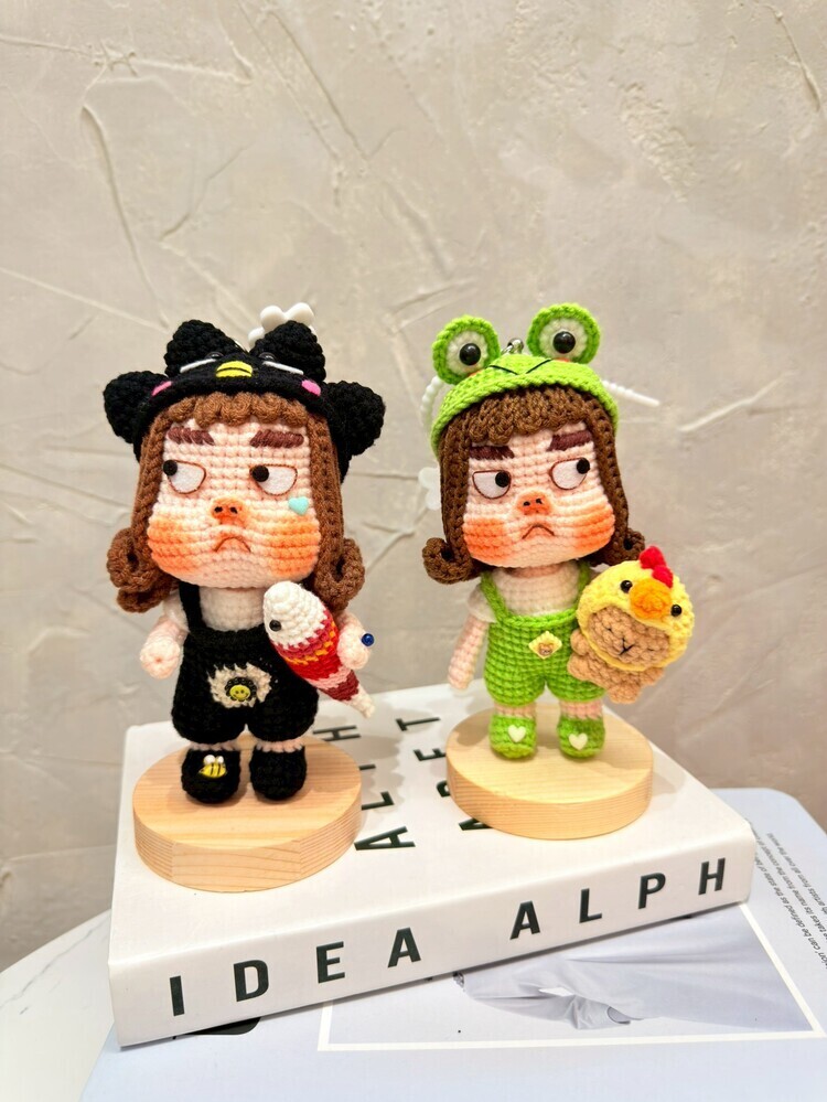 『綠色青蛙』立體動物帽子醜娃吊飾-8號『約15-16cm』