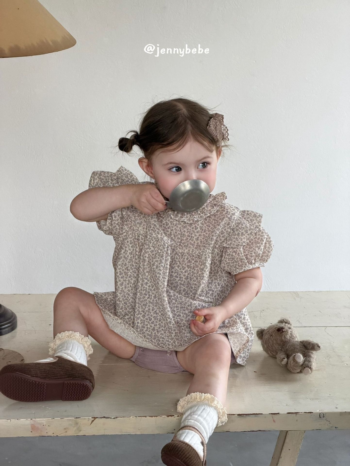 Jenny_甜美碎花包屁褲套裝