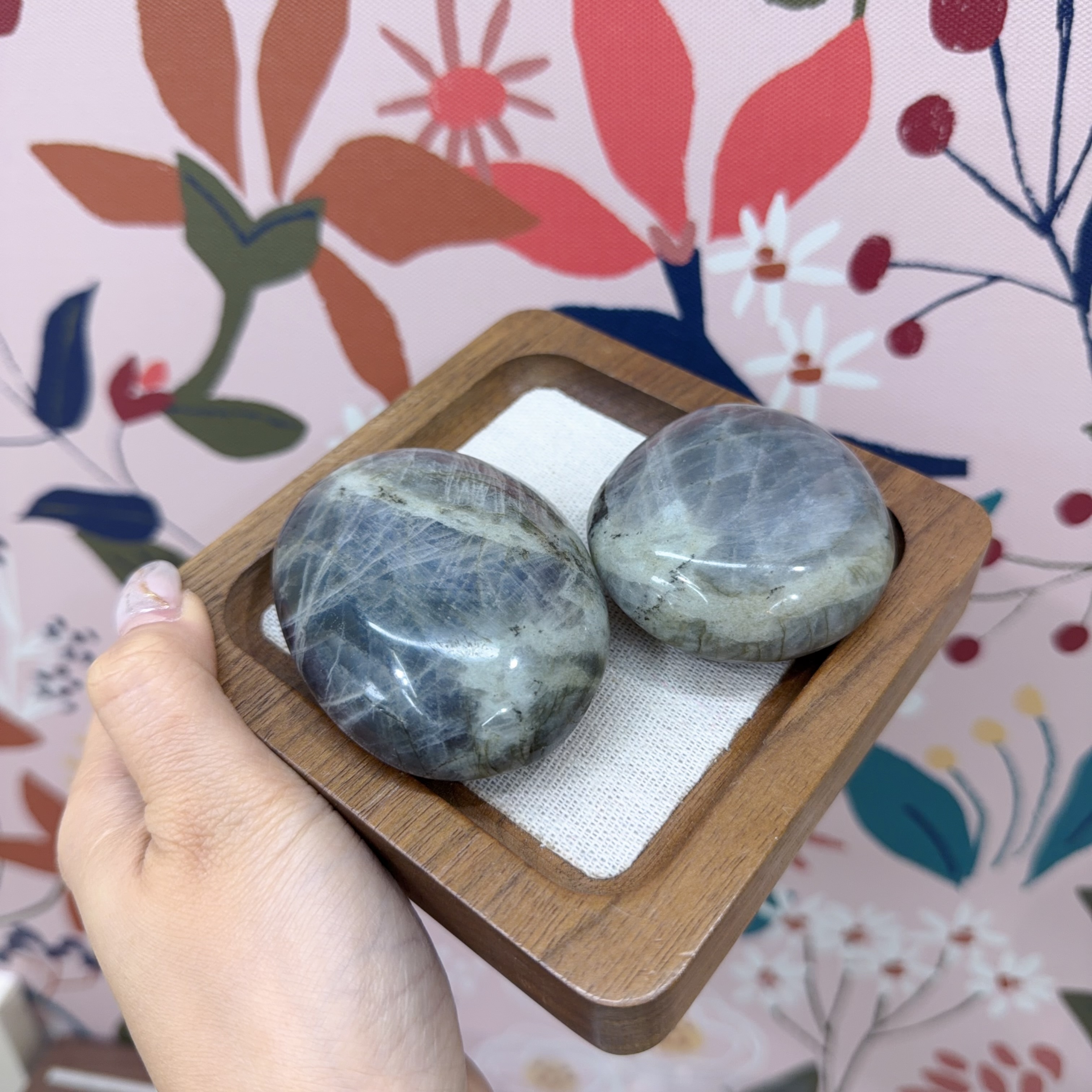 紫拉長石原石小擺件 1set2粒