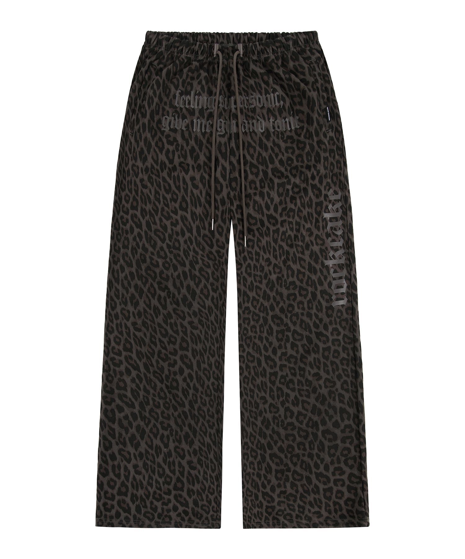 ROCKCAKE 豹紋寬版雙穿束口褲 炭灰 RC25PT15500CH