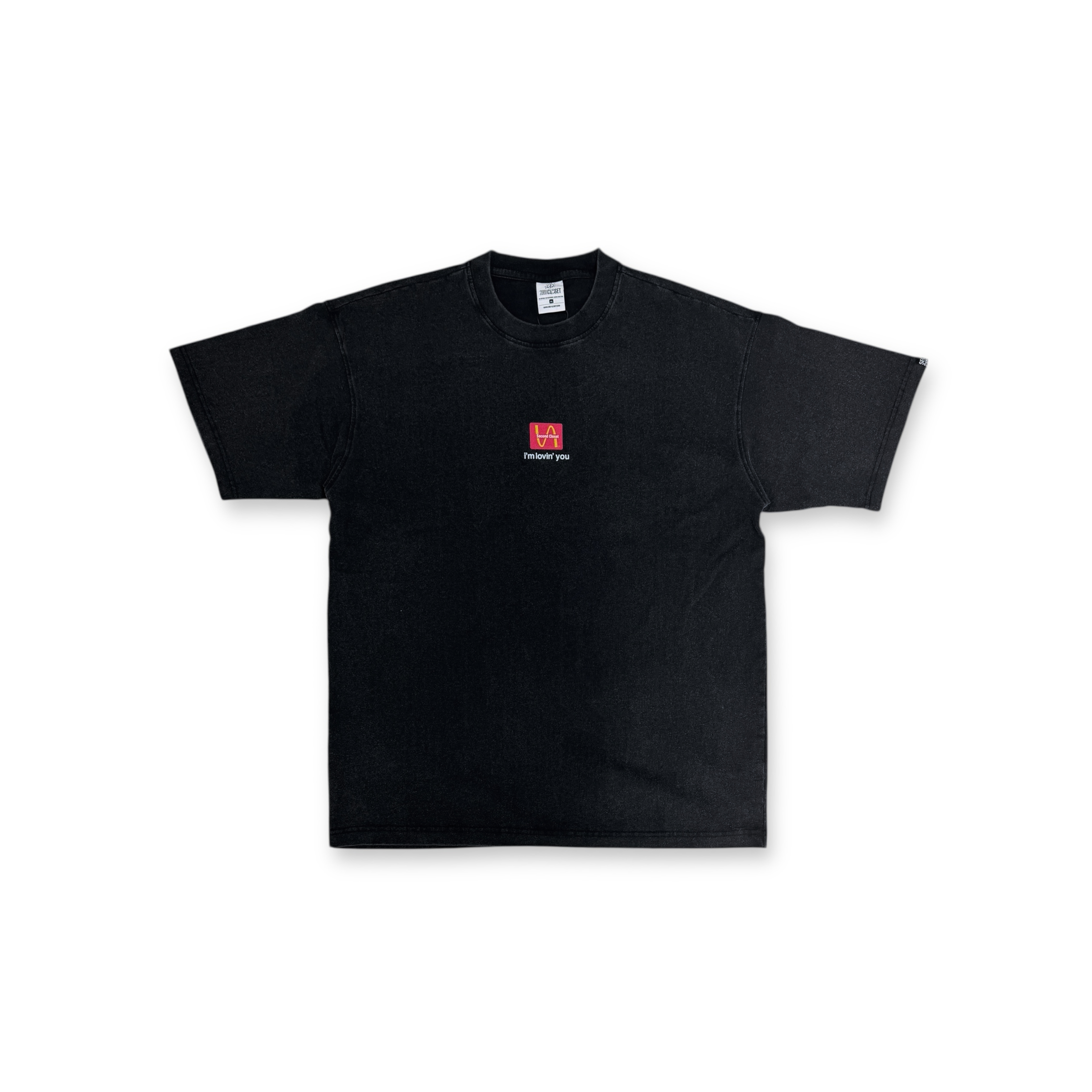2nd Closet McReceipt Washed Tee - Black | TE16