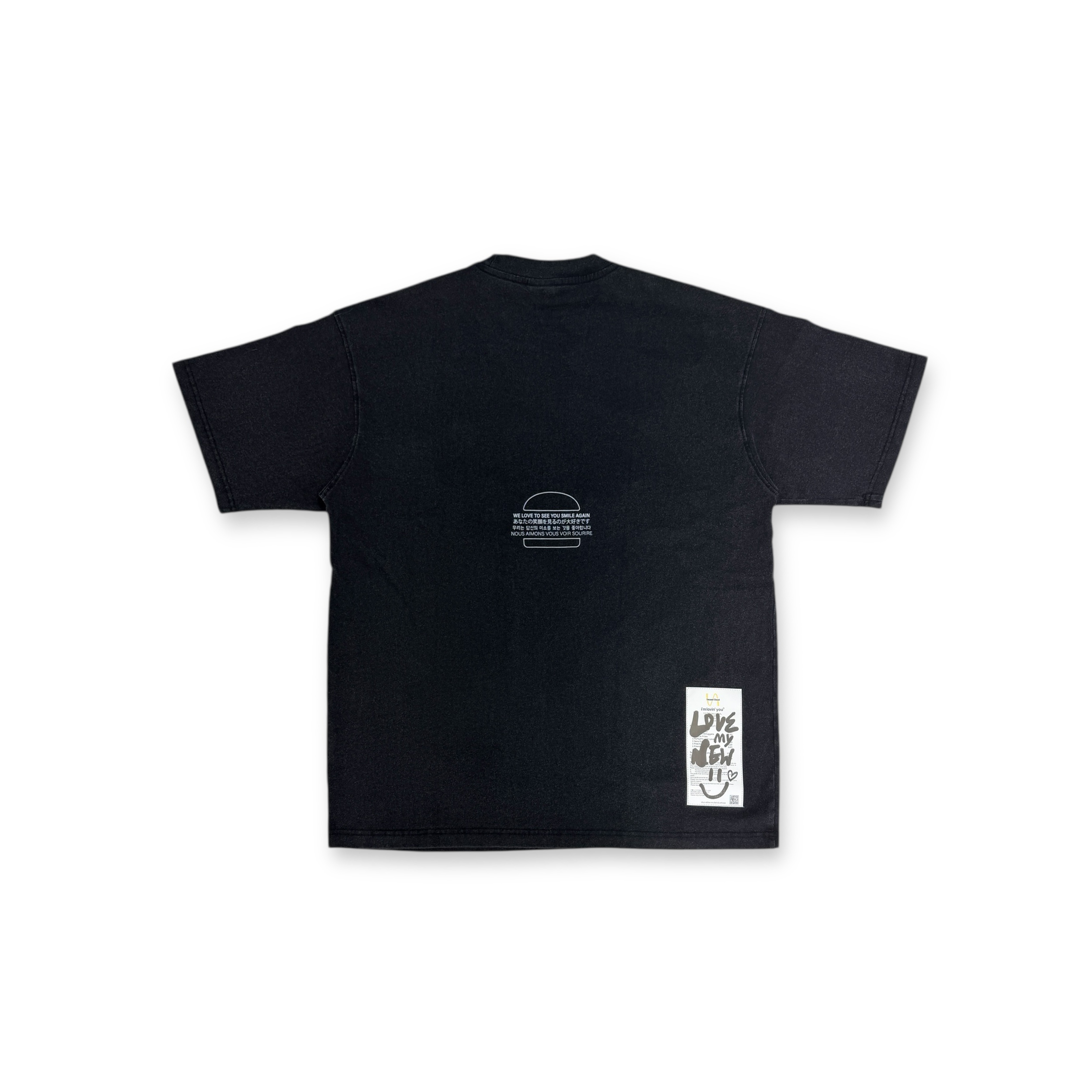 2nd Closet McReceipt Washed Tee - Black | TE16