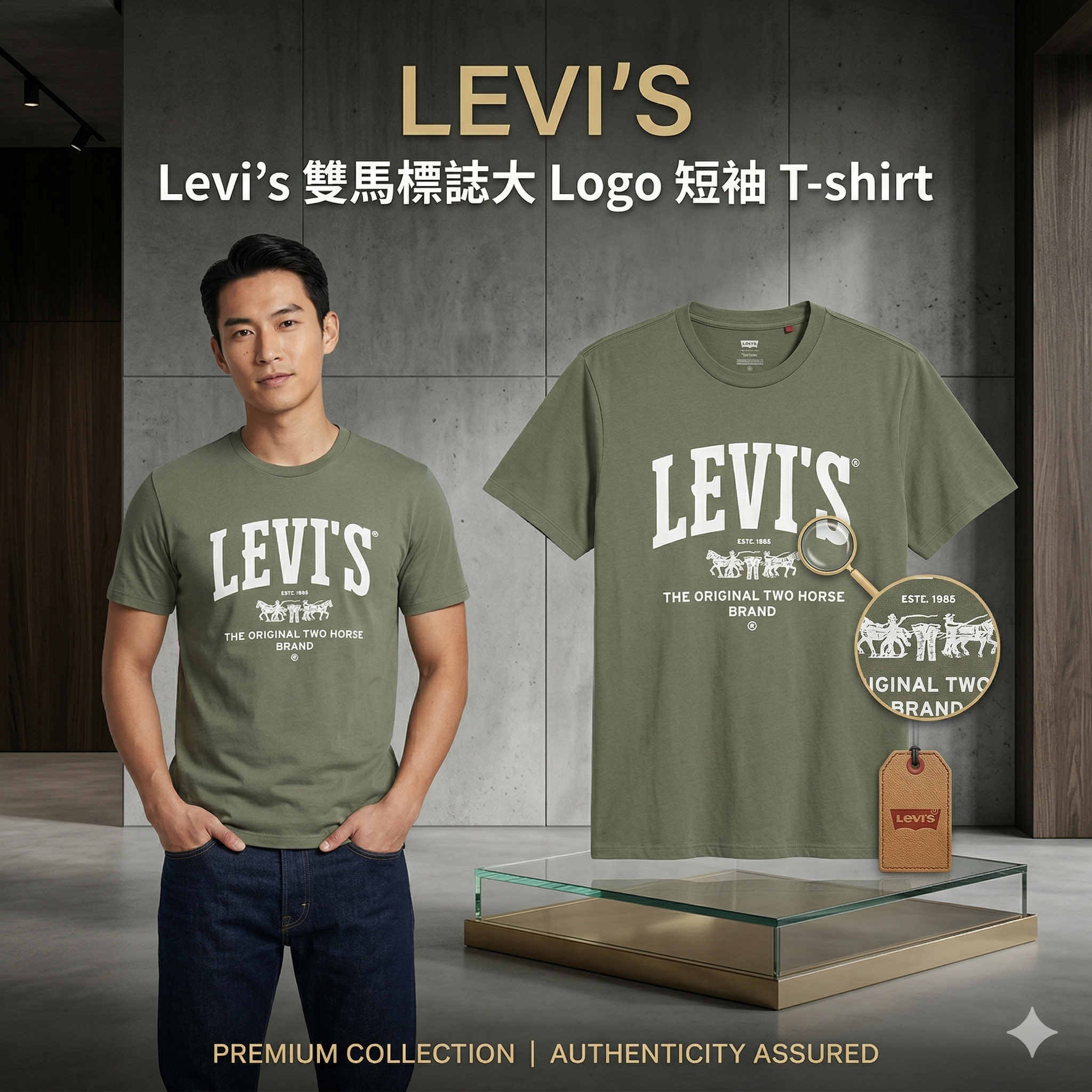 【預購】H040866 Levi's 男裝雙馬標誌大 Logo 短袖 T-shirt