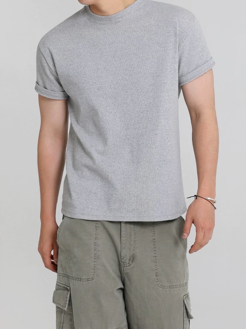 SIMPLEACTION 老錢風圓領短袖上衣