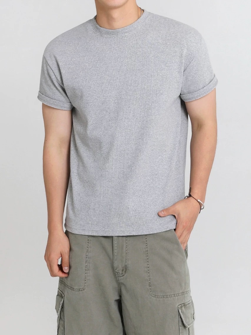 SIMPLEACTION 老錢風圓領短袖上衣