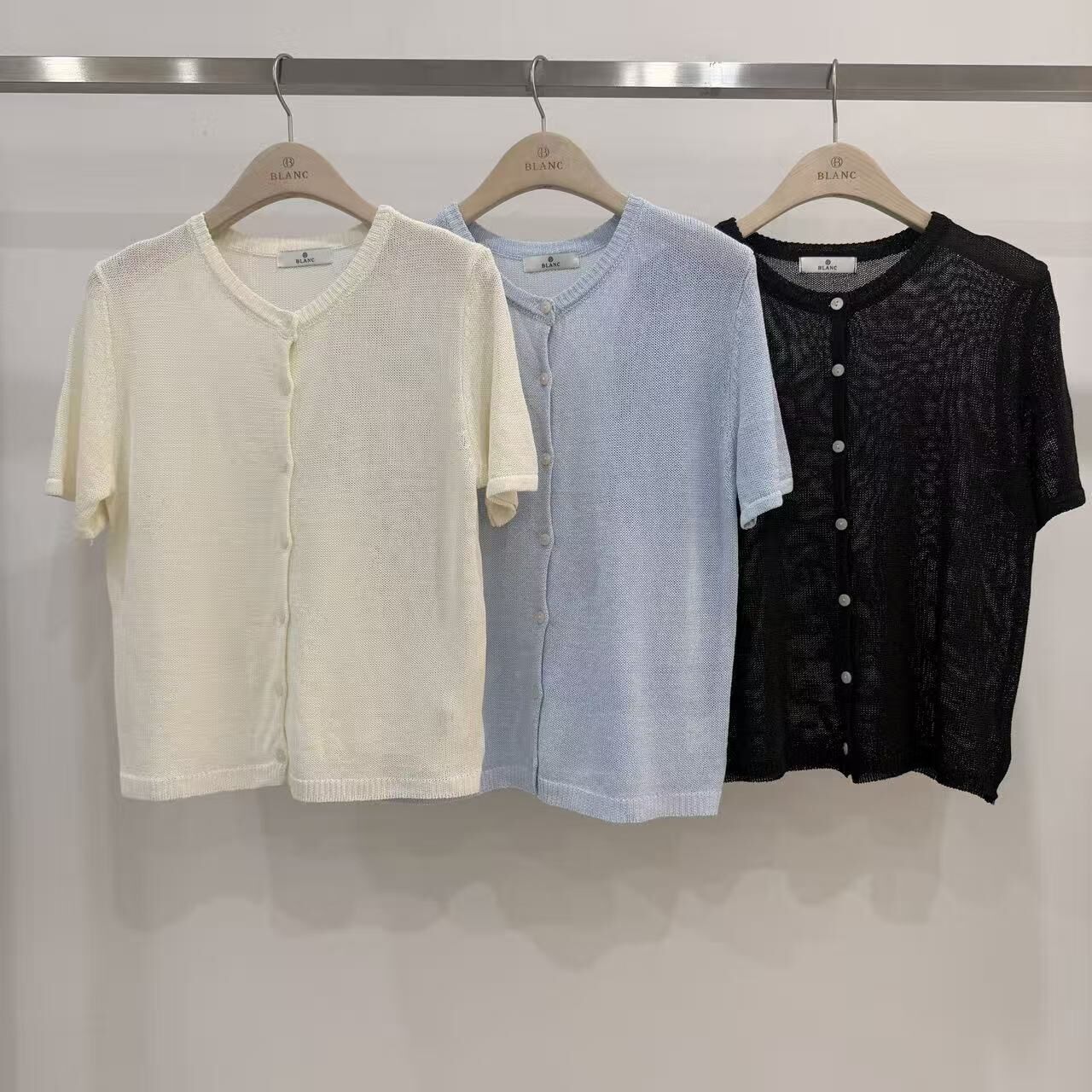 MB6028 透薄短袖鈕扣上衣