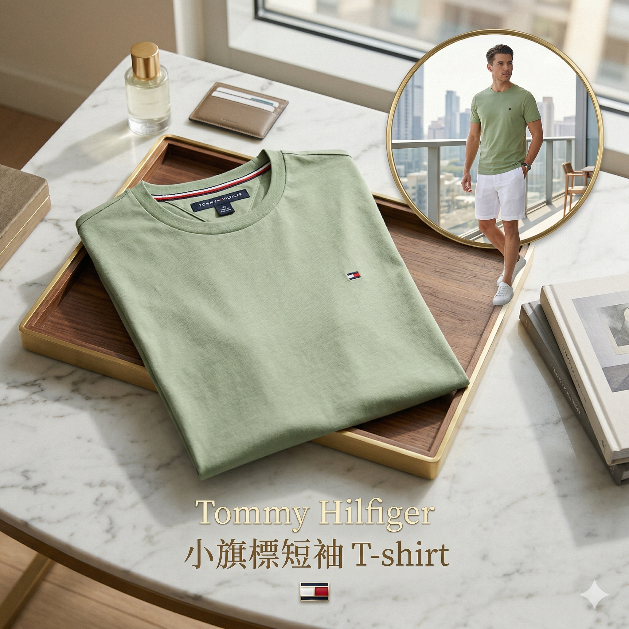 【預購】H040895 Tommy Hilfiger 男裝小旗標短袖 T-shirt
