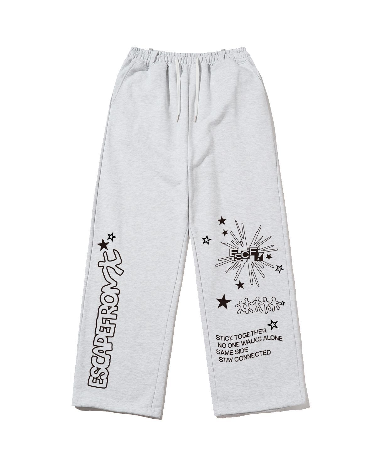 ESCAPEFROM 星際連結印花運動長褲 白花灰 E261SP