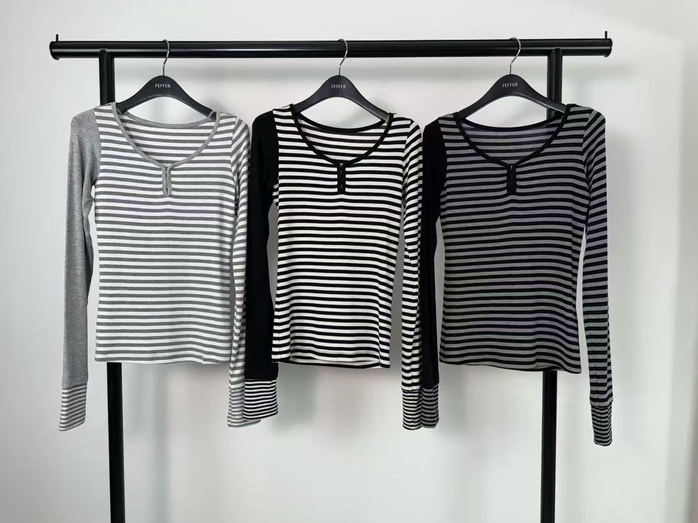 FF6027 不對稱條紋Tee