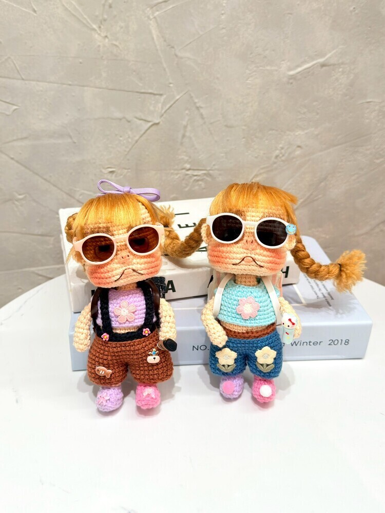 花朵衣服兩件式醜娃吊飾-6號『約16cm』