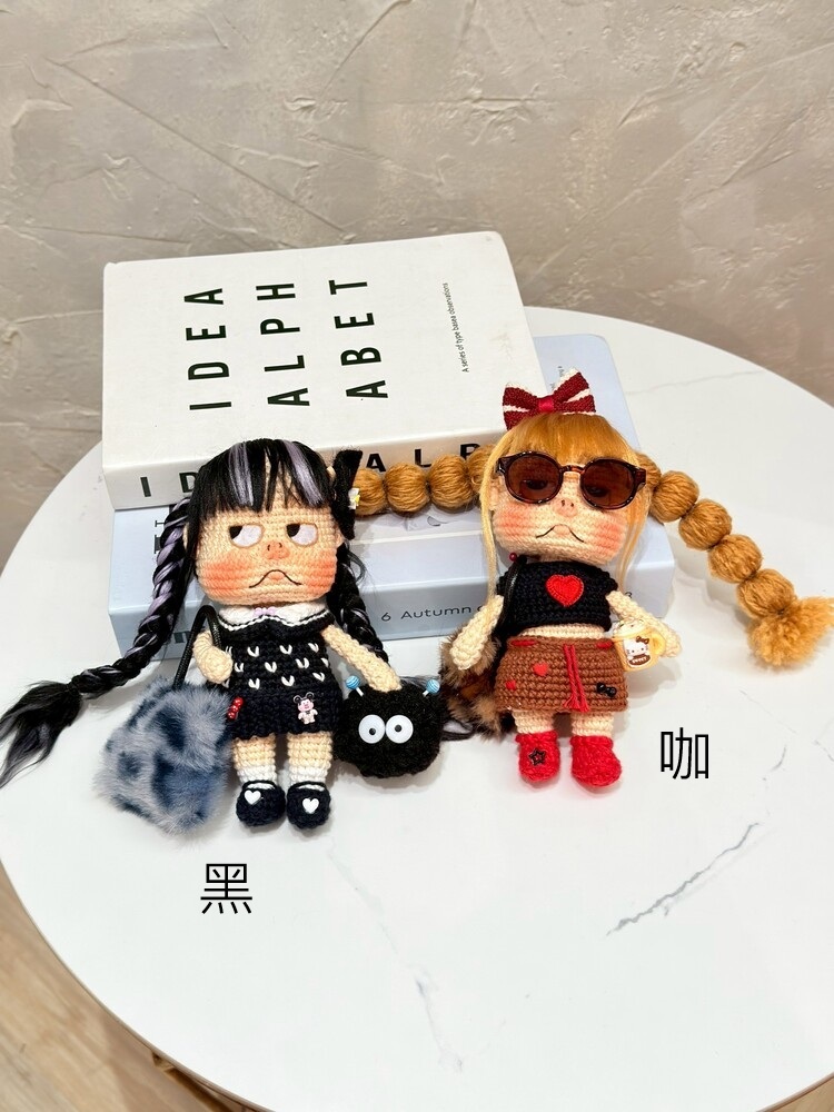 妹妹頭兩戳頭髮醜娃公仔-7號『約15-16cm』