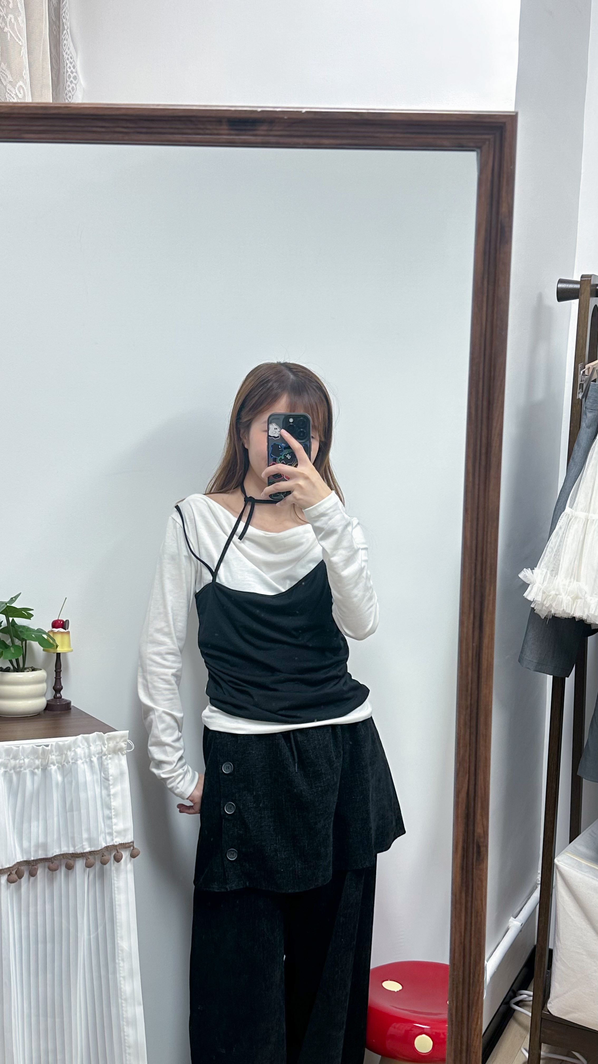 假兩件吊帶Layer top