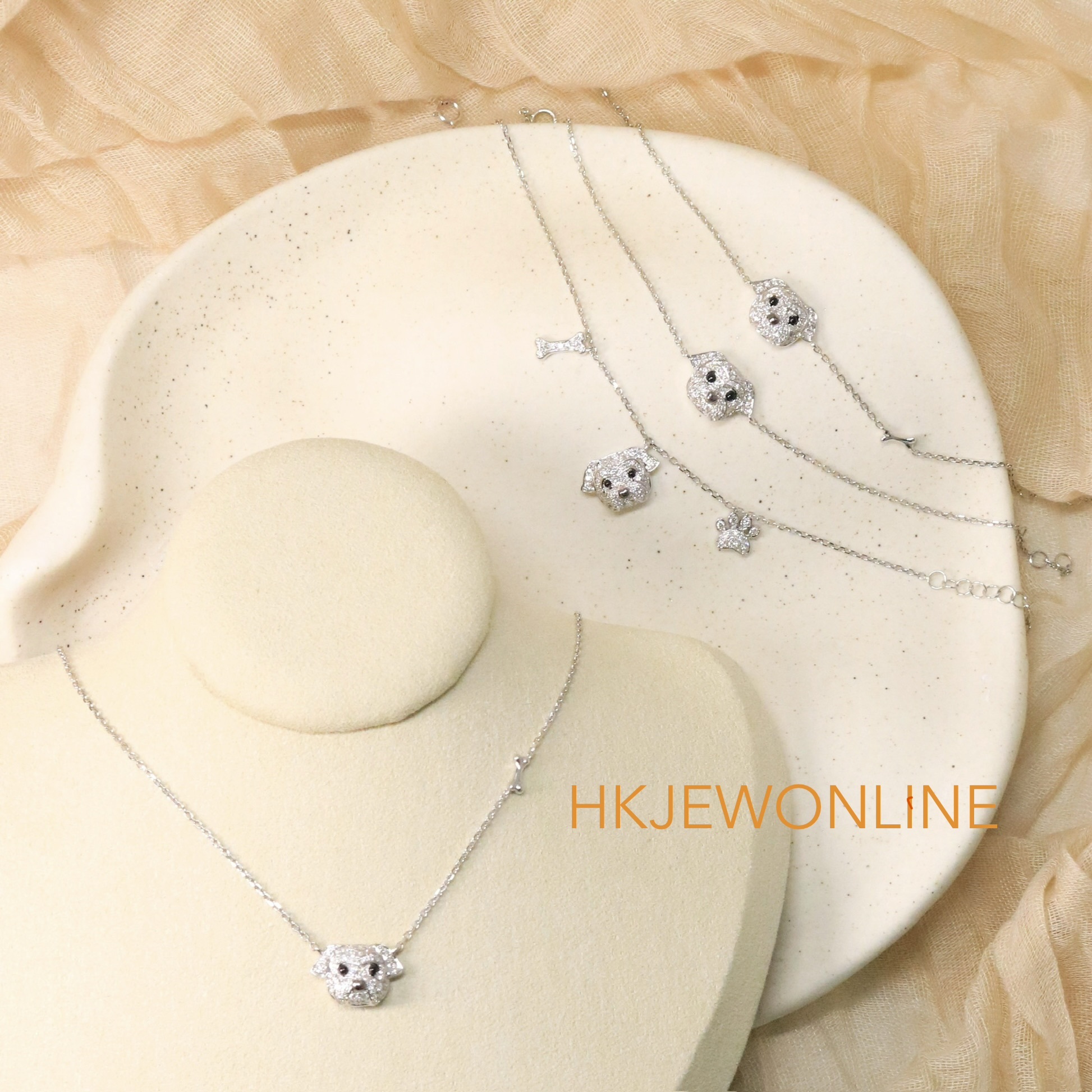 18K White Gold Diamond Maltese Collection (Bracelet/ Necklace）