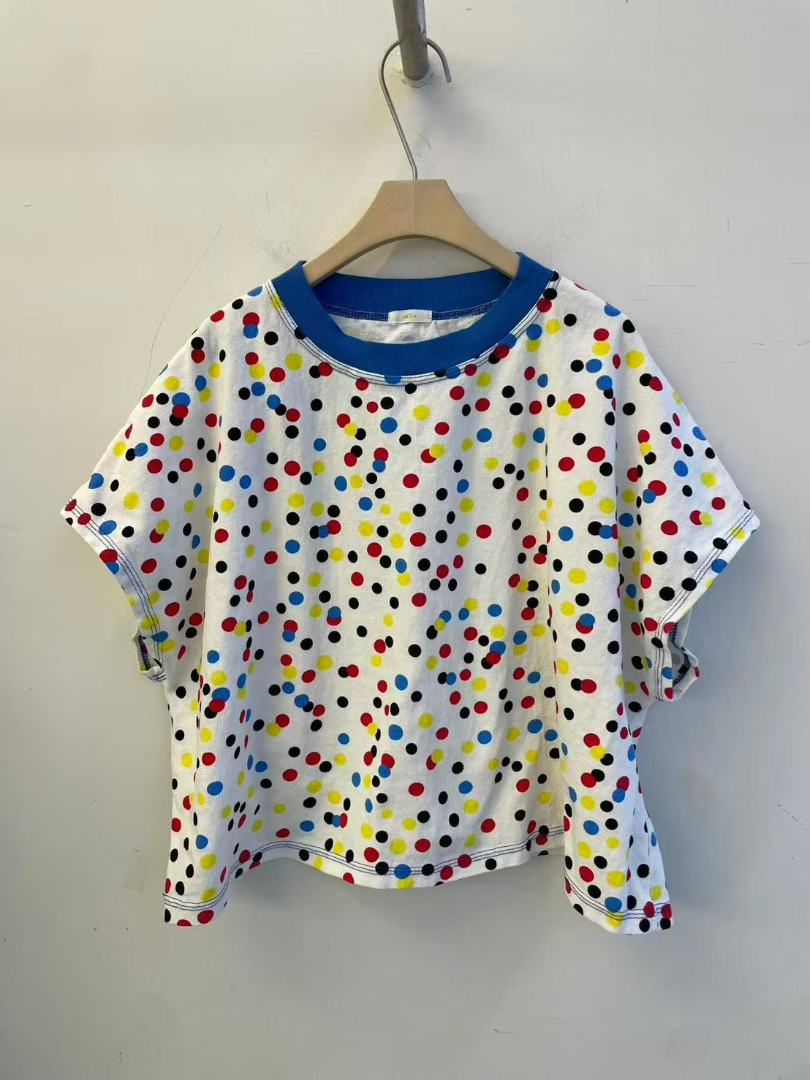 可愛減齡印花★繽紛點點寬鬆棉T