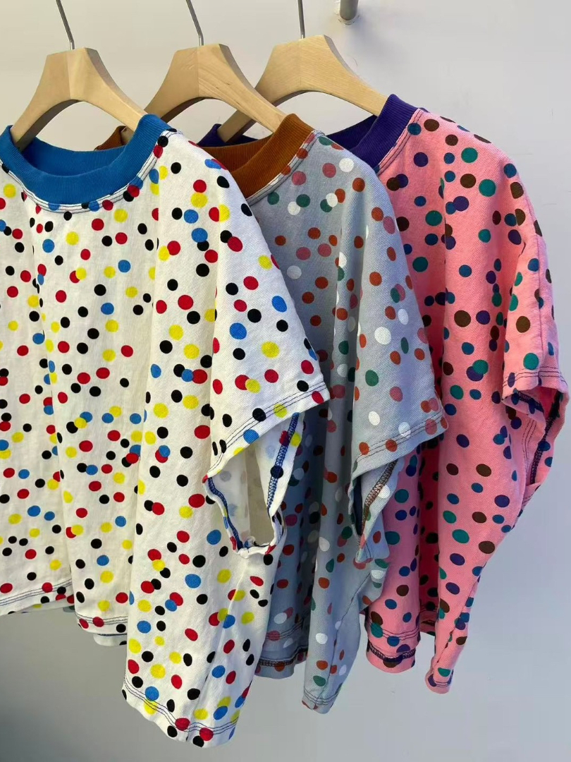 可愛減齡印花★繽紛點點寬鬆棉T