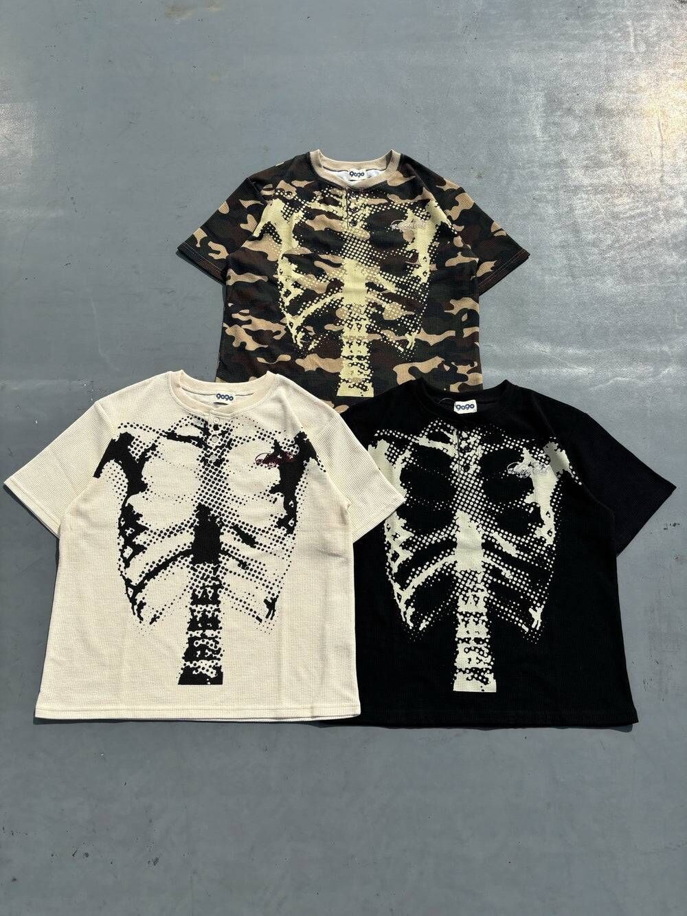 【9090】0411發售 Dot Bone Thermal Henley Neck Tee