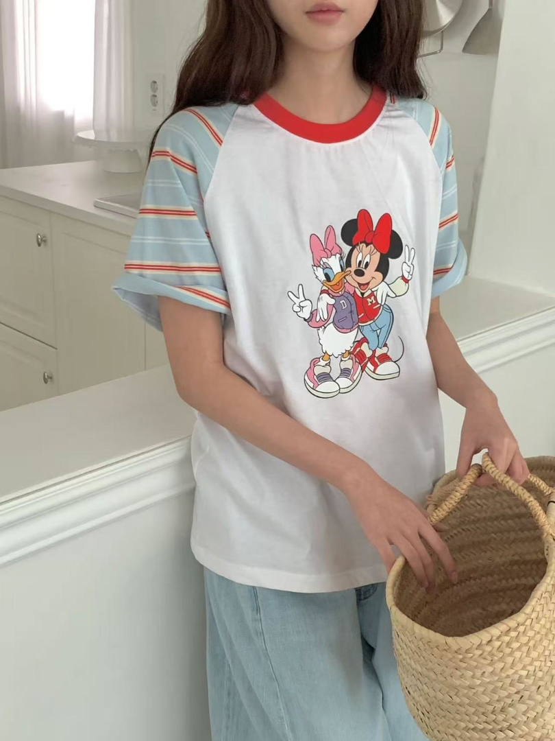 減齡可愛百搭款★經典米妮印花棉T