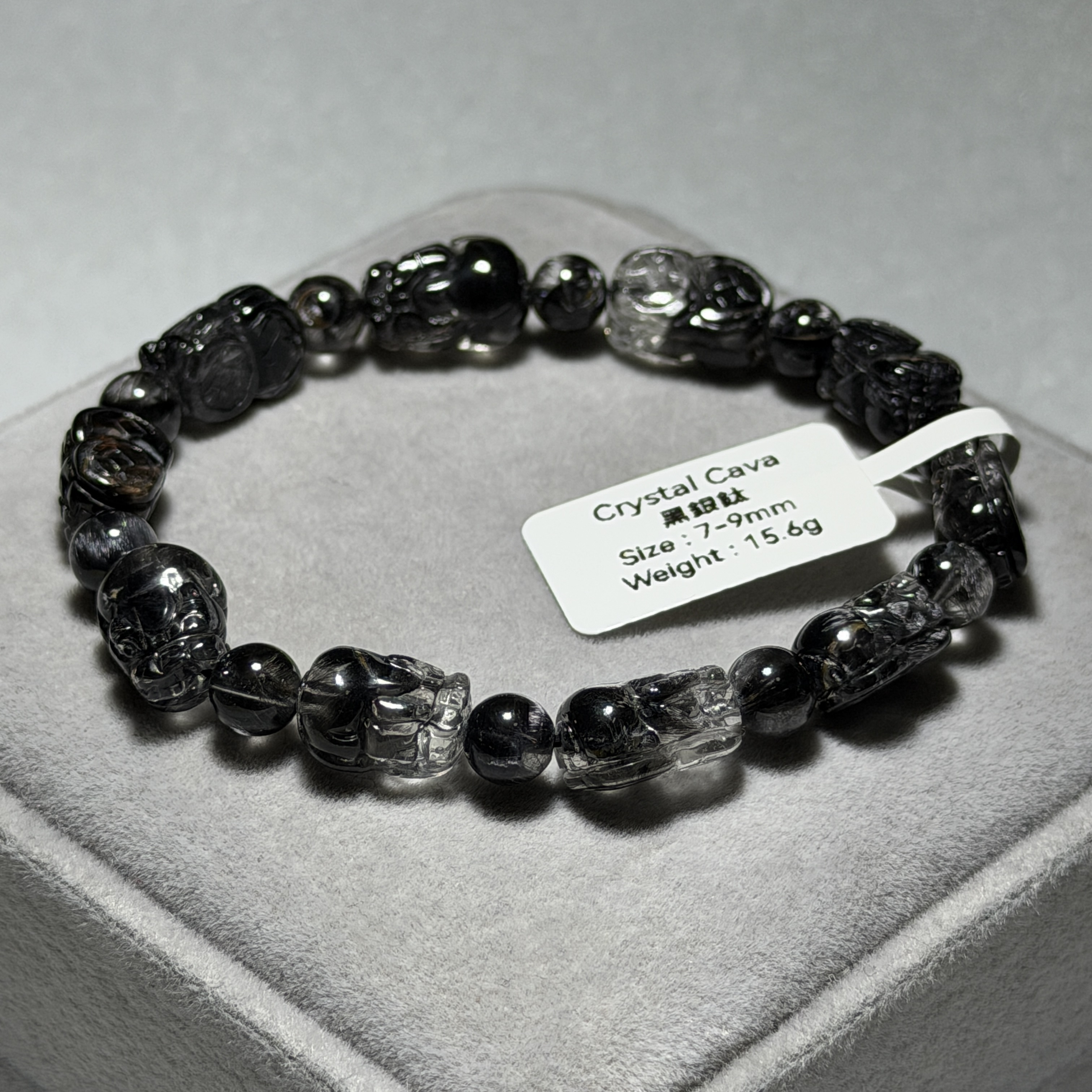 頂級黑銀鈦貔貅 7-9mm DF1833