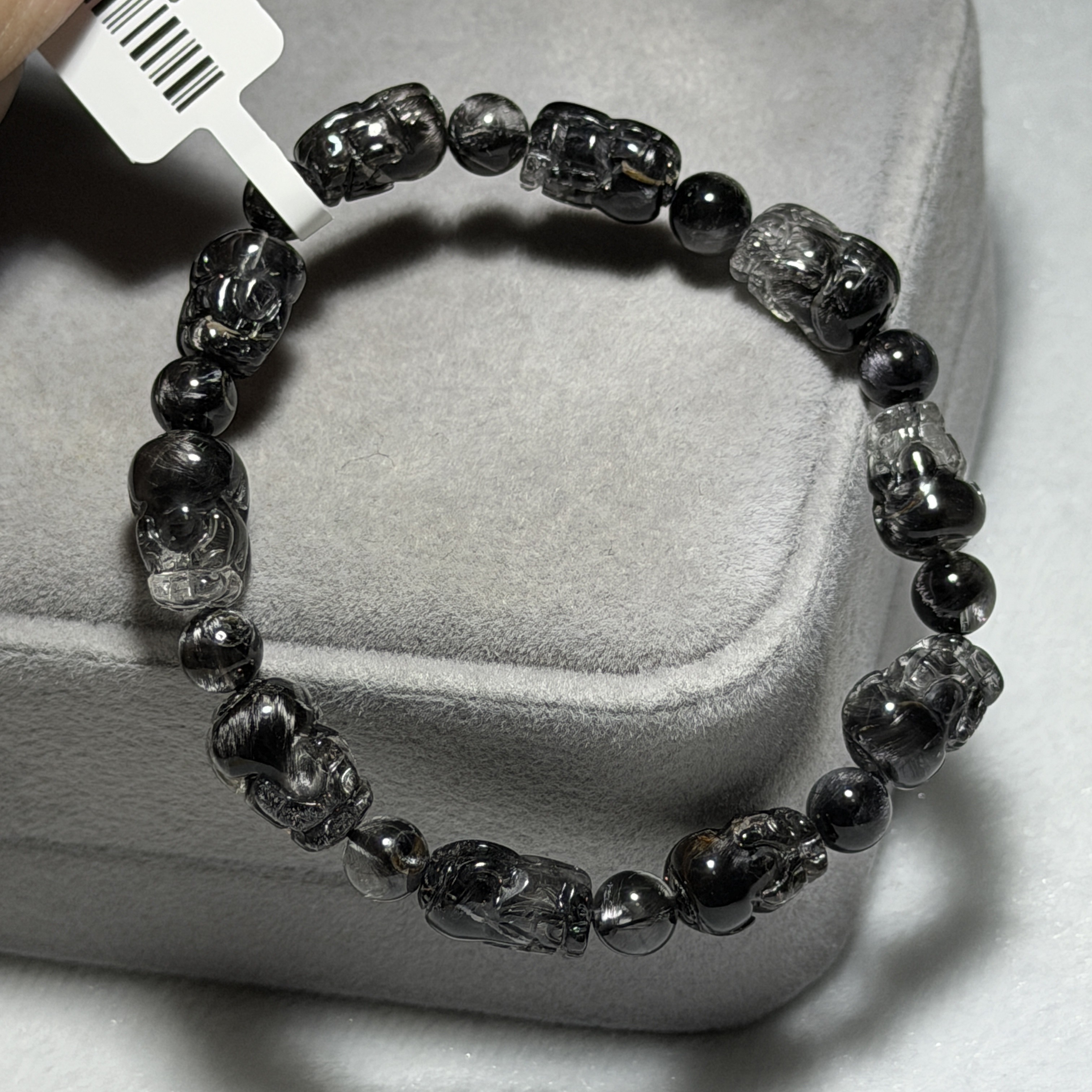 頂級黑銀鈦貔貅 7-9mm DF1833