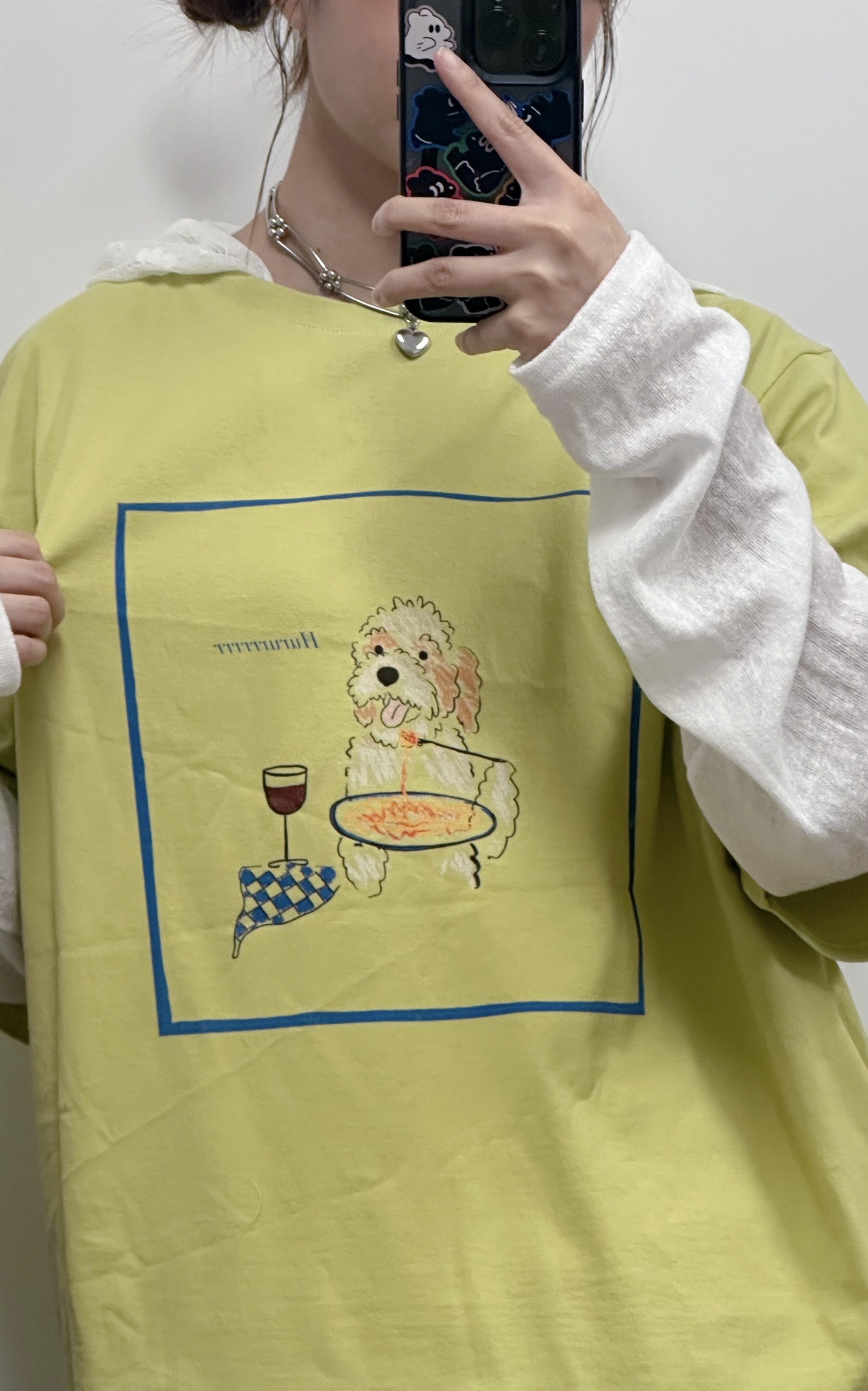 狗狗Tee(白/綠）