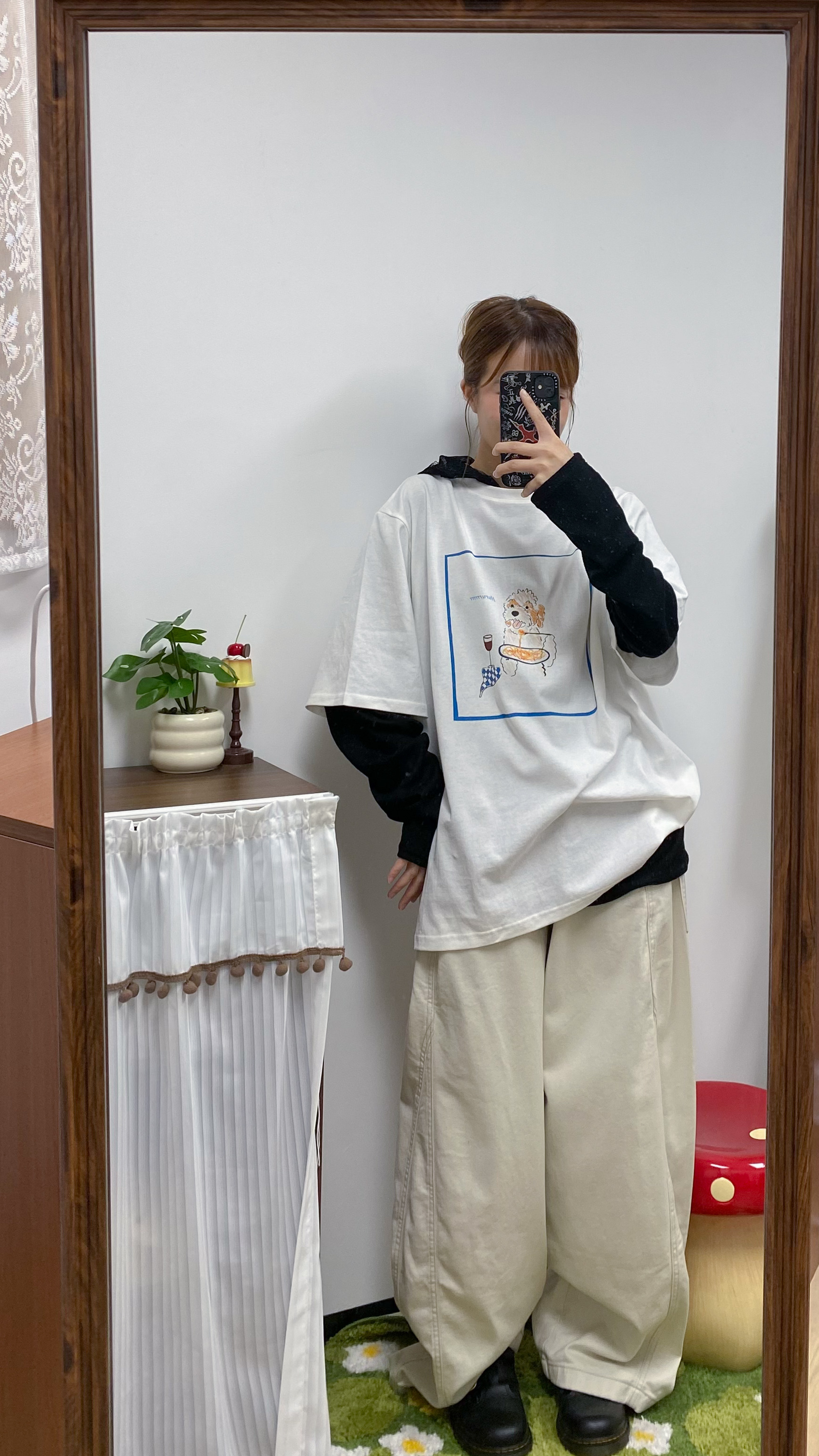 狗狗Tee(白/綠）