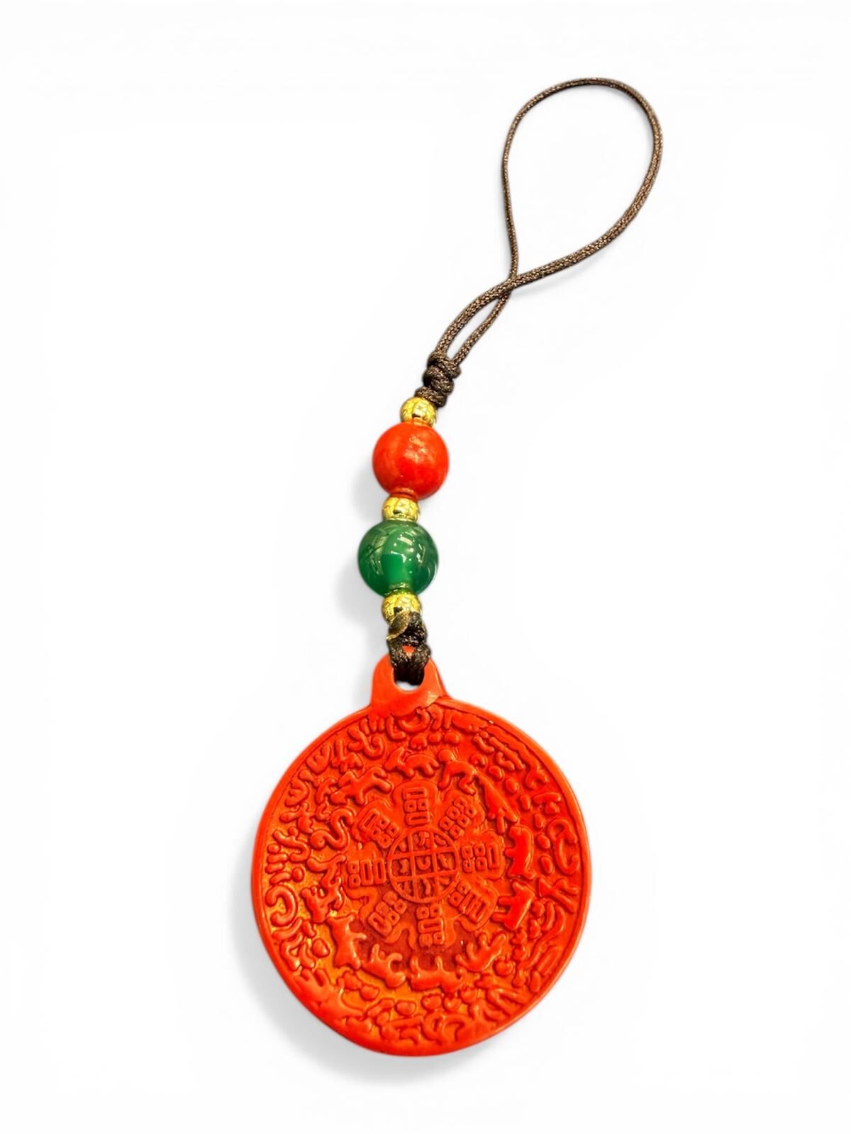 A15 硃砂九宮八卦牌掛飾 增福避災‧化解太歲 (經師傅開光)