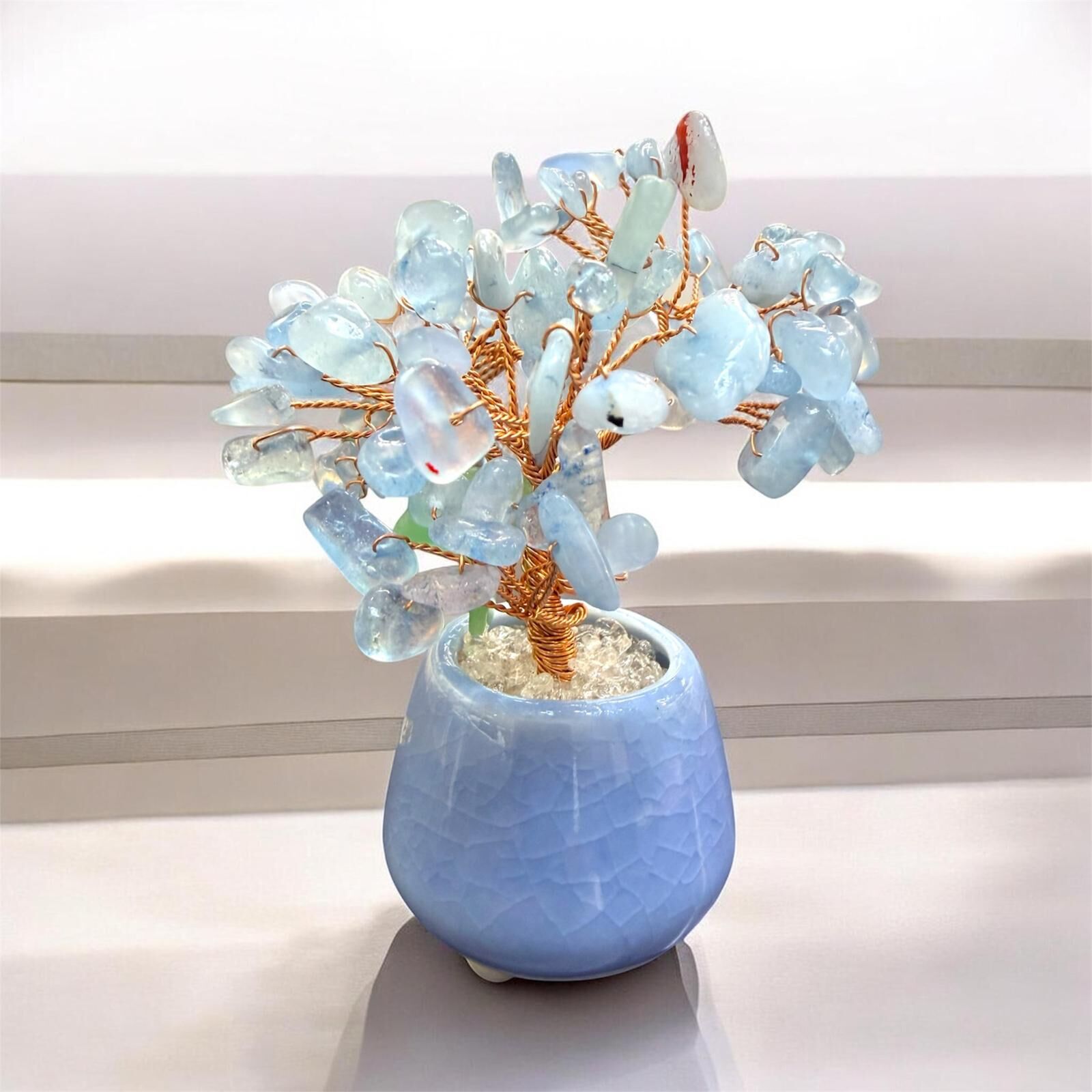 A23 天然海藍寶水晶樹 全人手製造 【獨家】