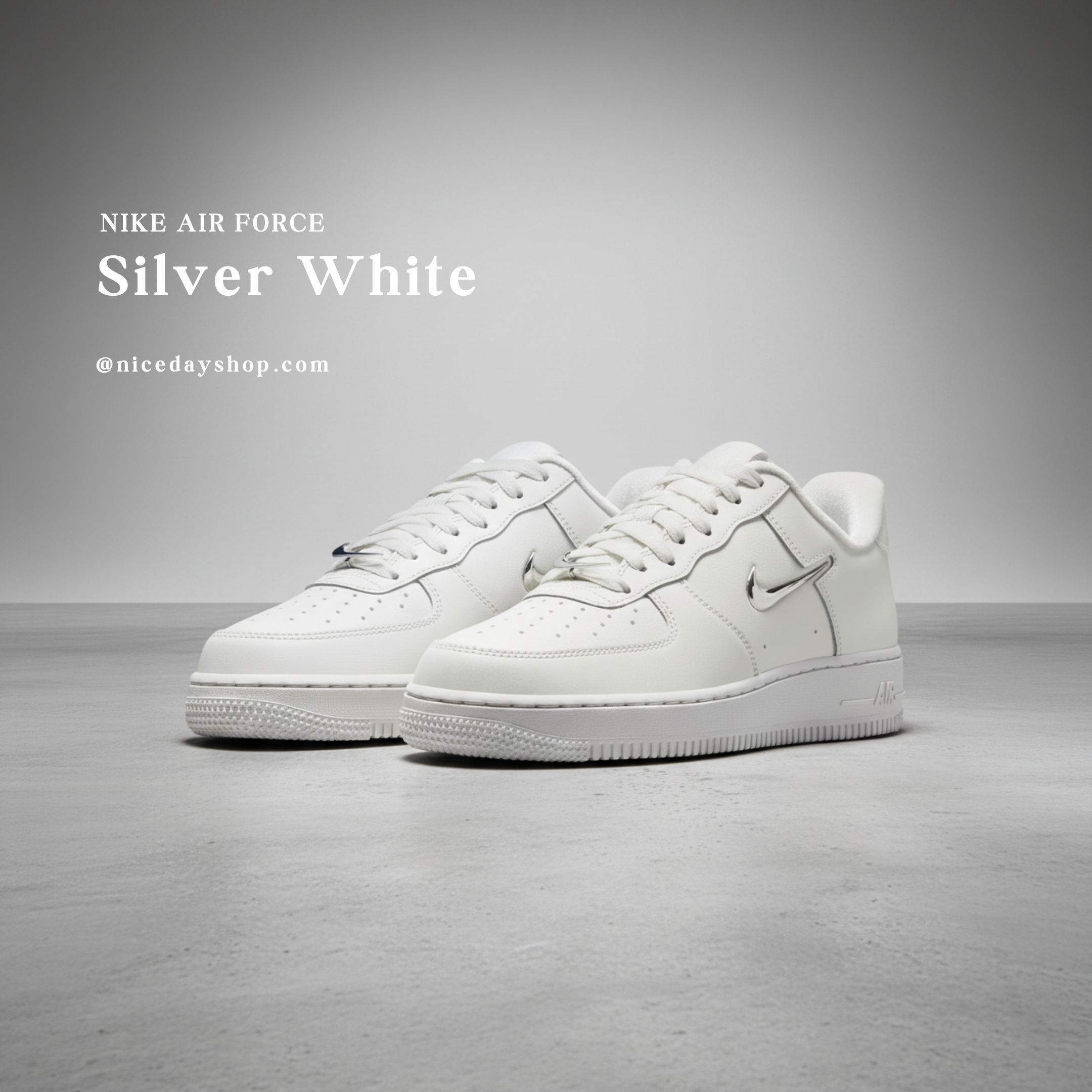 NICEDAY 代購 Nike Air Force 1 '07 銀白 立體 AF1 質感 小勾 IU7558-030