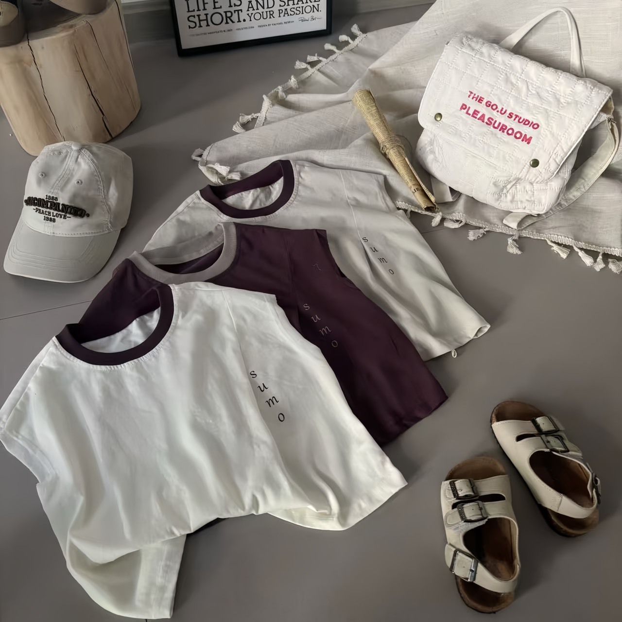 米色無袖背心上衣