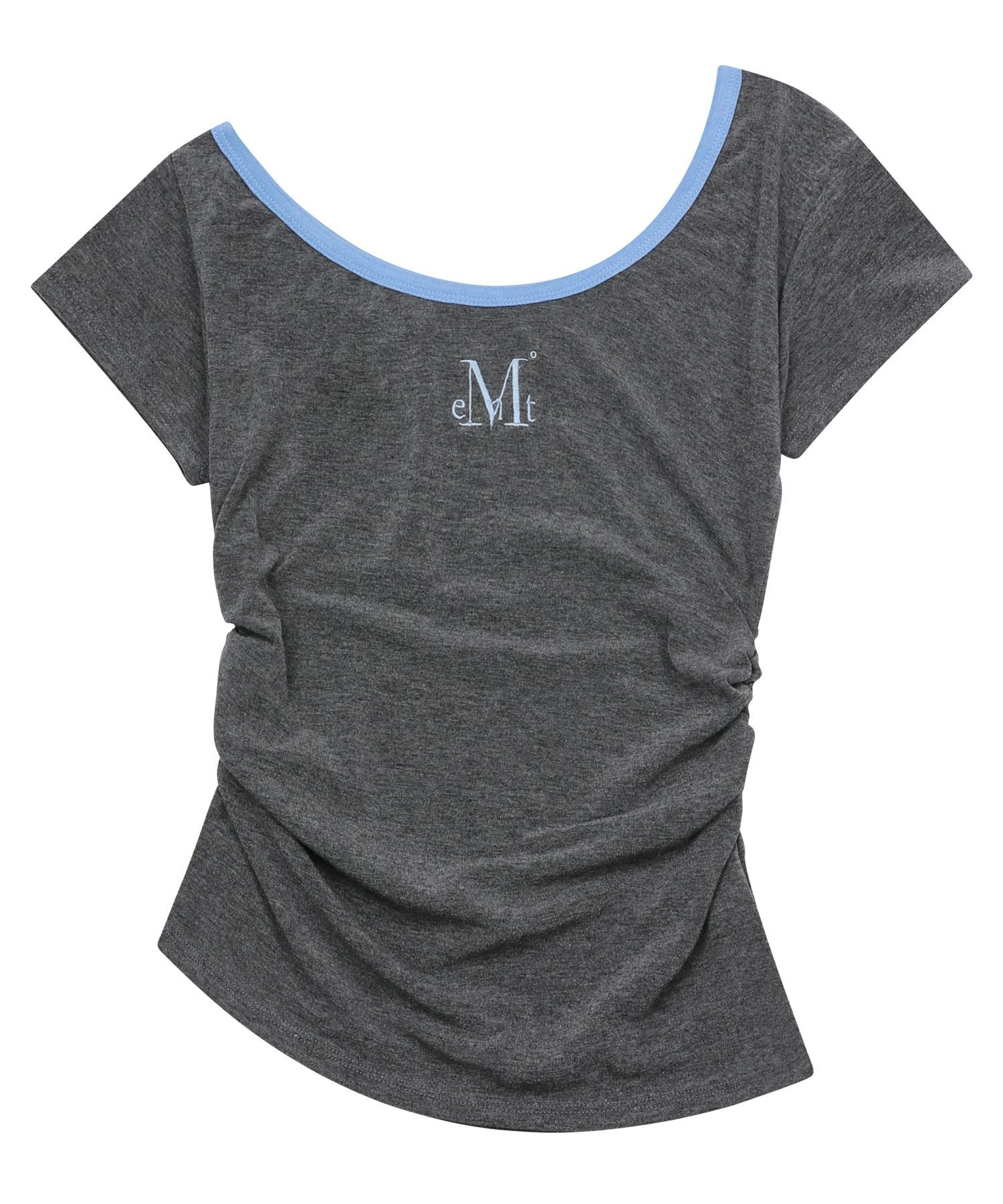 MUCENT Viola 單肩不對稱抽褶短袖上衣 P0000BEG