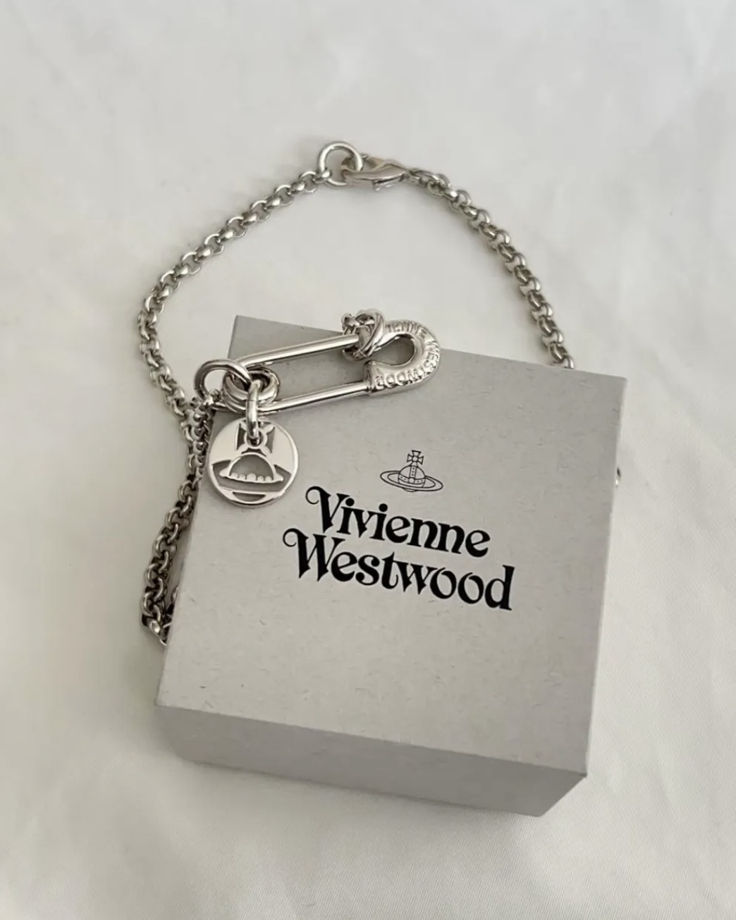 Vivienne Westwood Man Imogene Necklace 迴紋針造型 吊墜 項鍊 銀色 西太后 薇薇安