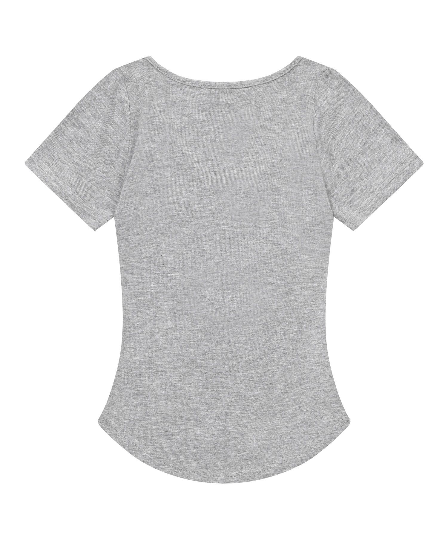 MUCENT 哈林 Signature Logo 排扣圓領捲邊裁短短袖上衣 P00000WU