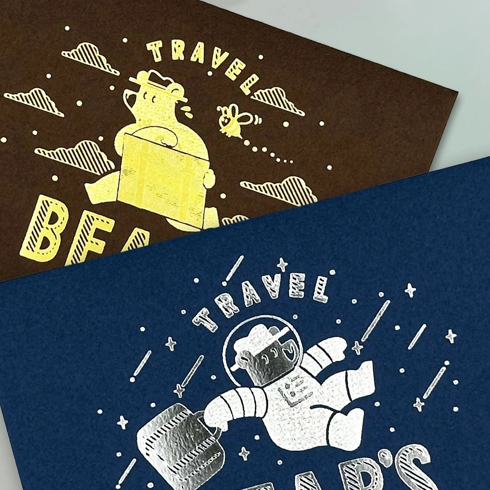 ob1toy 熊旅系列 燙金迷你信紙信封組｜日本ROKKAKU