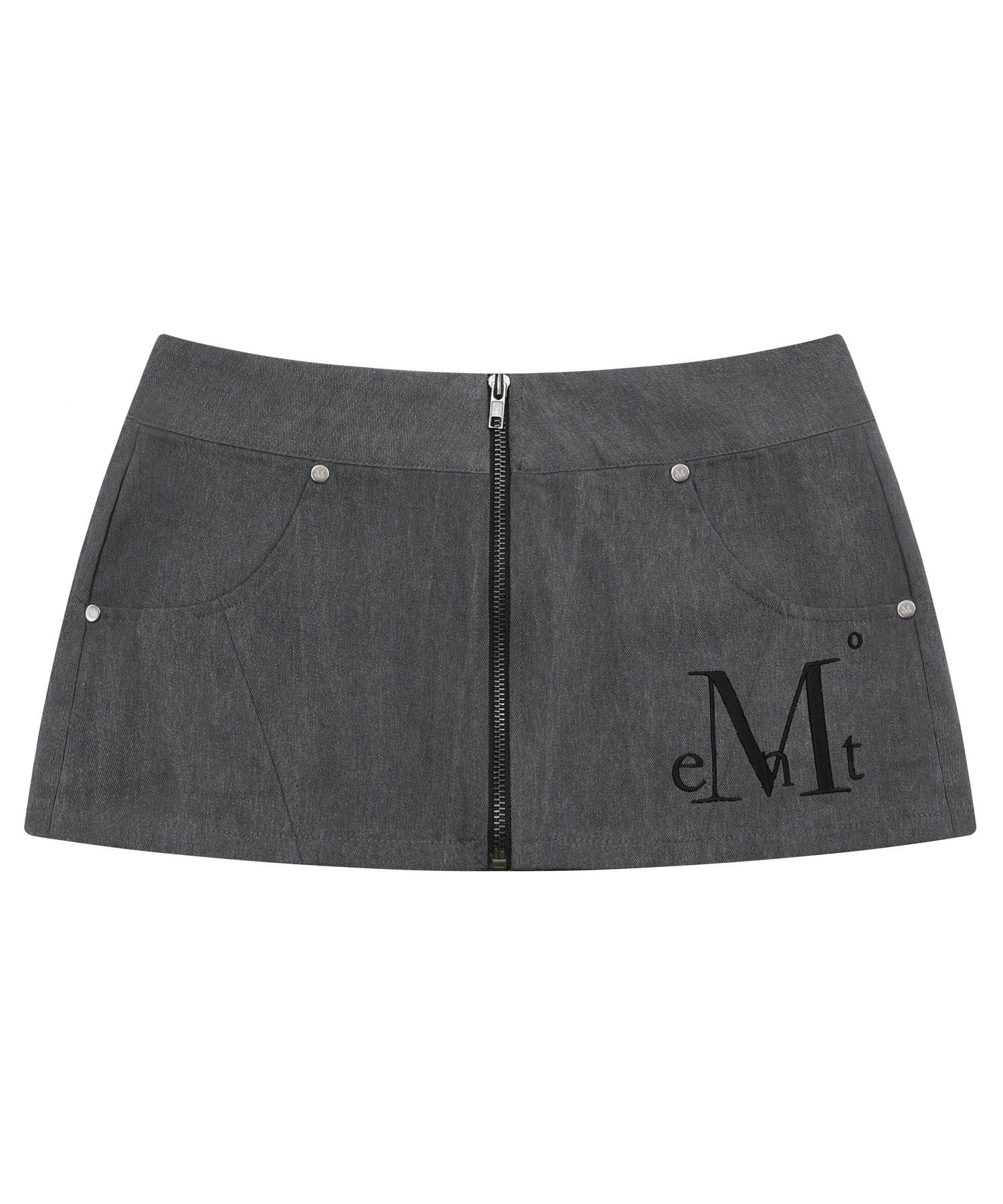 MUCENT Krypt 色染拉鍊鉚釘迷你裙 P0000BCG