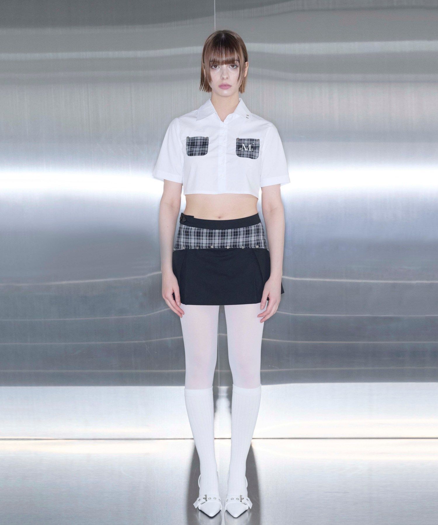 MUCENT 格紋配色迷你裙 P0000BDB