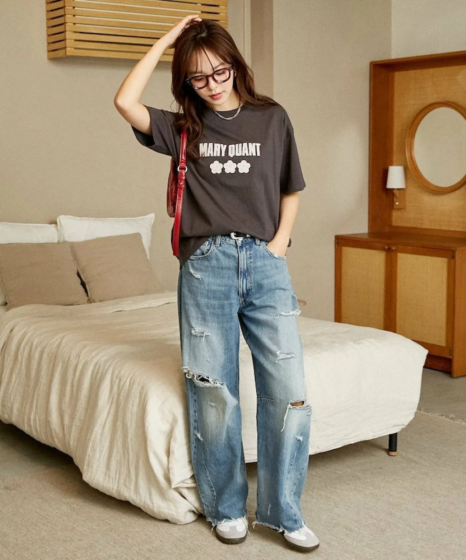 日本＊MARY QUANT × PUBLUX｜Polka Dot Embroidered Logo T-Shirt