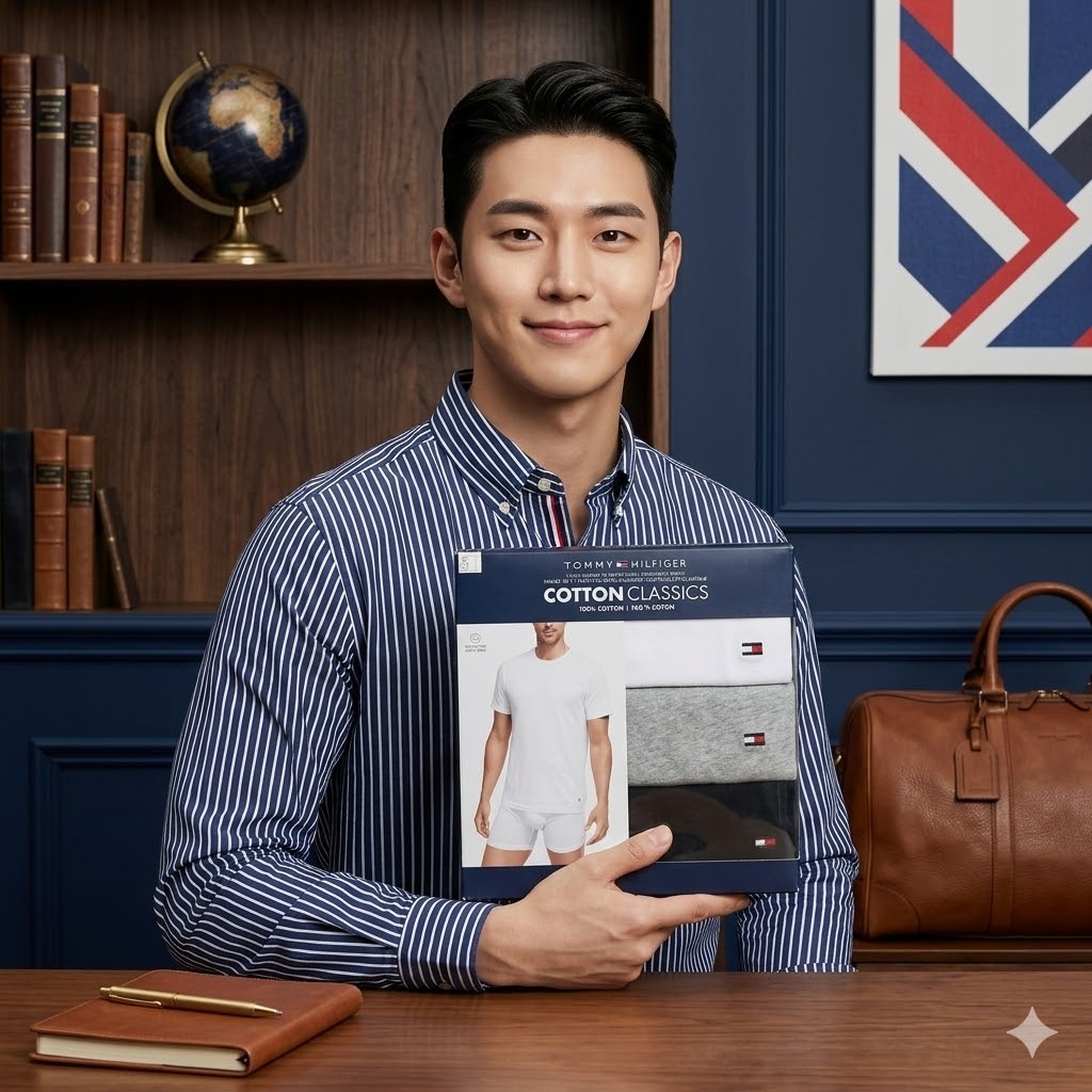 【預購】H040886 Tommy Hilfiger 經典純領短袖純棉 T-shirt（三件裝組合）