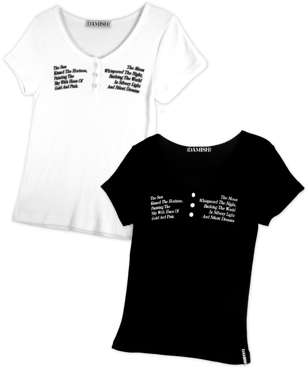 DAMISH 太陽月亮字母印花亨利領上衣 P00000DH