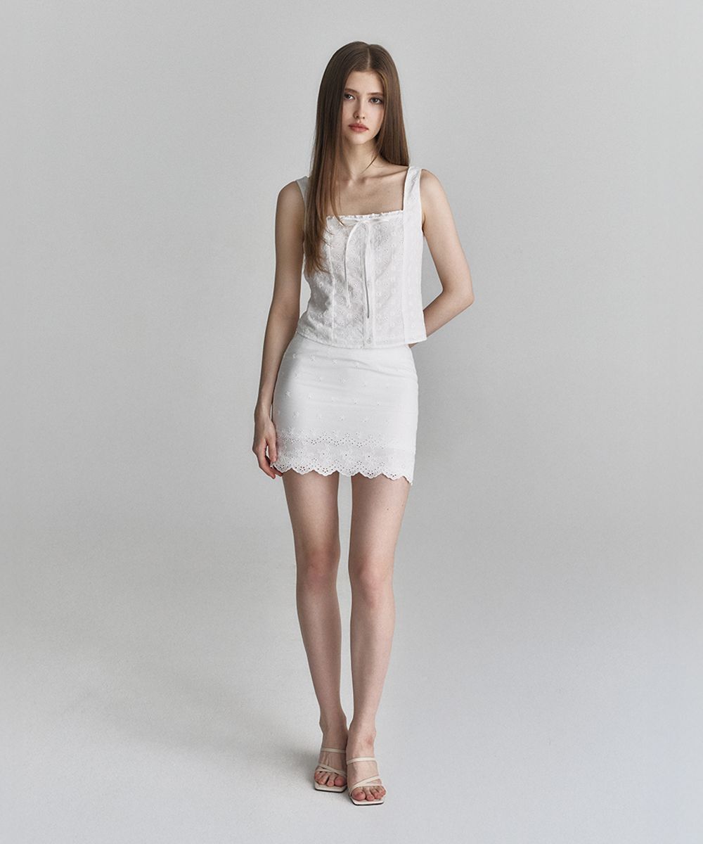 NOT YOUR ROSE Scarlet 迷你裙 象牙白 NRSK6A001IV