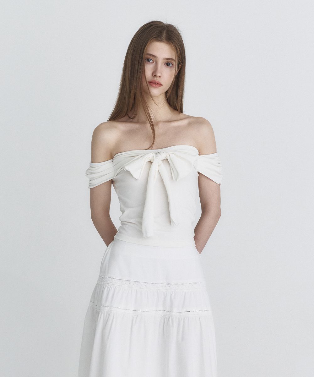 NOT YOUR ROSE 露肩蝴蝶結上衣 NRTS6A003IV