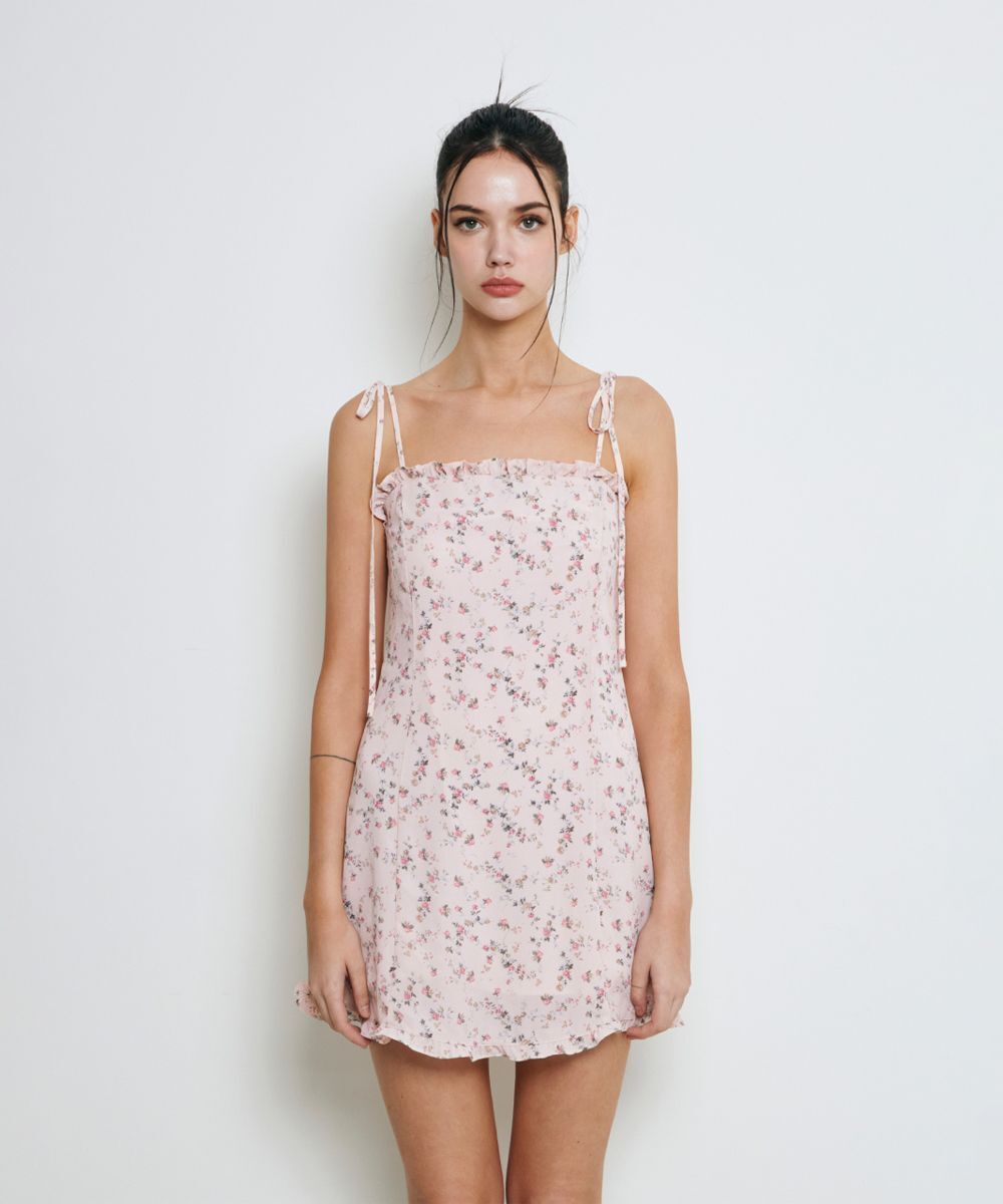 NOT YOUR ROSE 荷葉邊迷你洋裝 (粉色) NRDR0B001PK