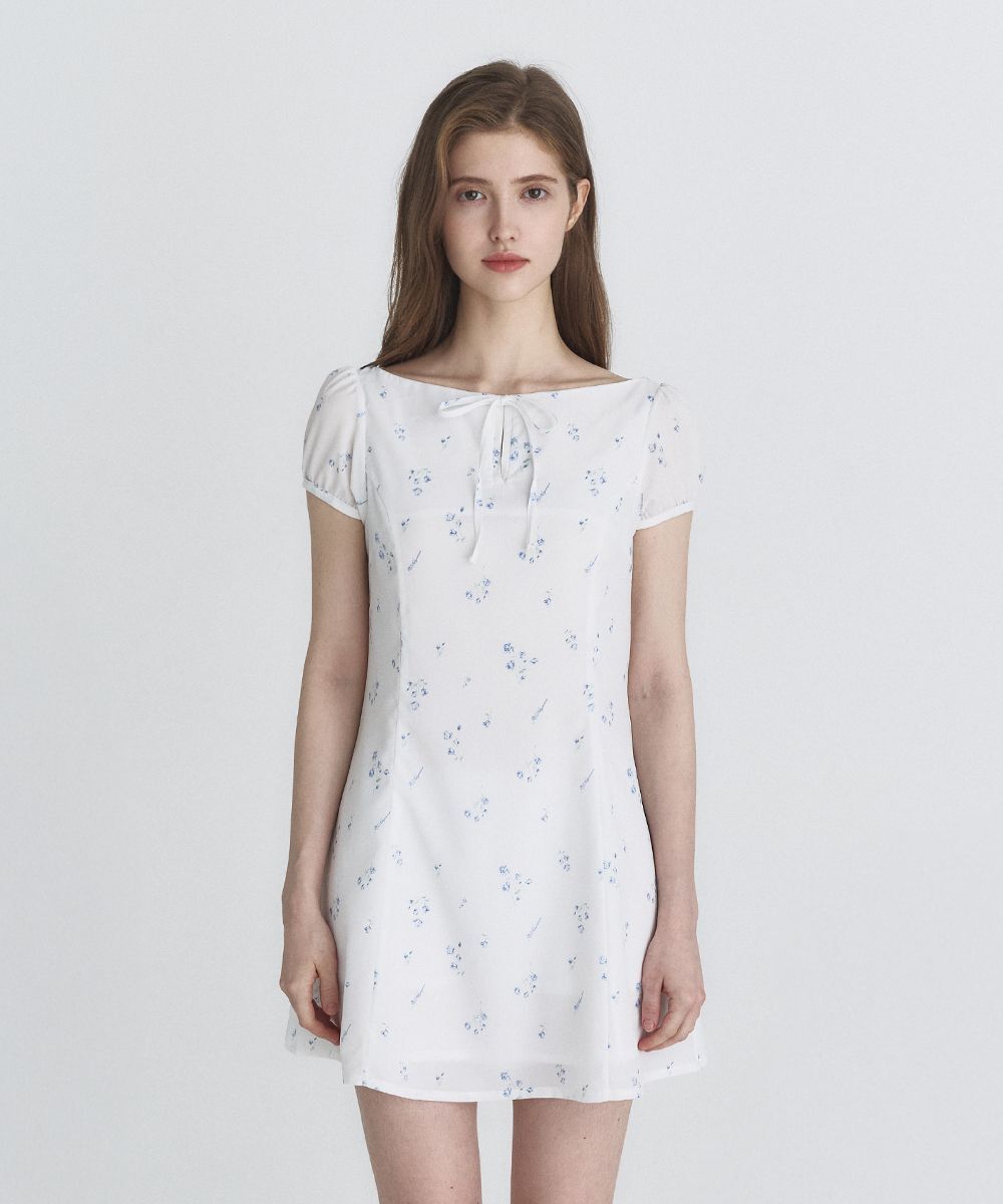 NOT YOUR ROSE 蝴蝶結傘裙洋裝 白色 NRDR6A006WH